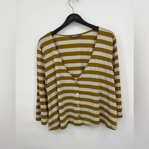 ALEMBIKA Israel Art To Wear Striped Button Front Top Sz 7